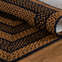Thumbnail for Black & Tan Jute Braided Rug/Runner Rect. with Rug Pad 2'x6.5' VHC Brands - The Fox Decor