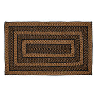 Thumbnail for Black & Tan Jute Braided Rug Rect. with Rug Pad 3'x5' VHC Brands