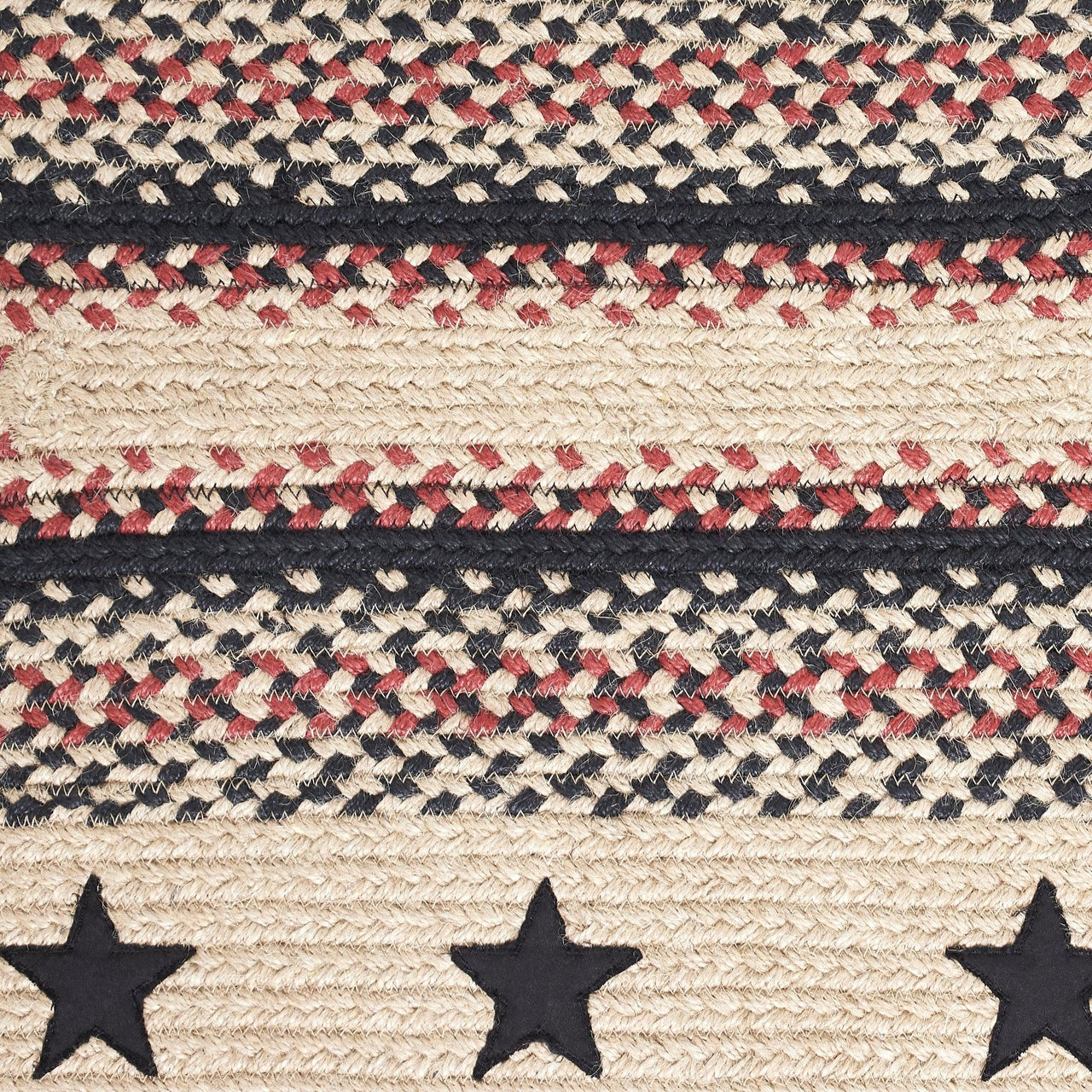Colonial Star Jute Braided Rug Oval with Rug Pad 3'x5' VHC Brands - The Fox Decor