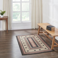 Thumbnail for Colonial Star Jute Braided Rug Rect. with Rug Pad 3'x5' VHC Brands - The Fox Decor