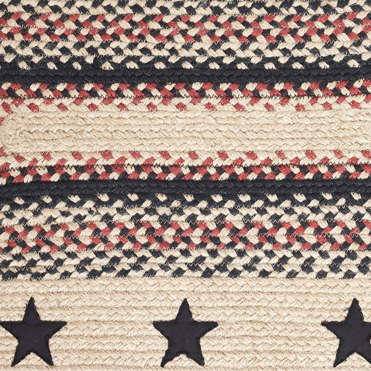 Colonial Star Jute Braided Rug/Runner Rect. with Rug Pad 2'x6.5' VHC Brands - The Fox Decor