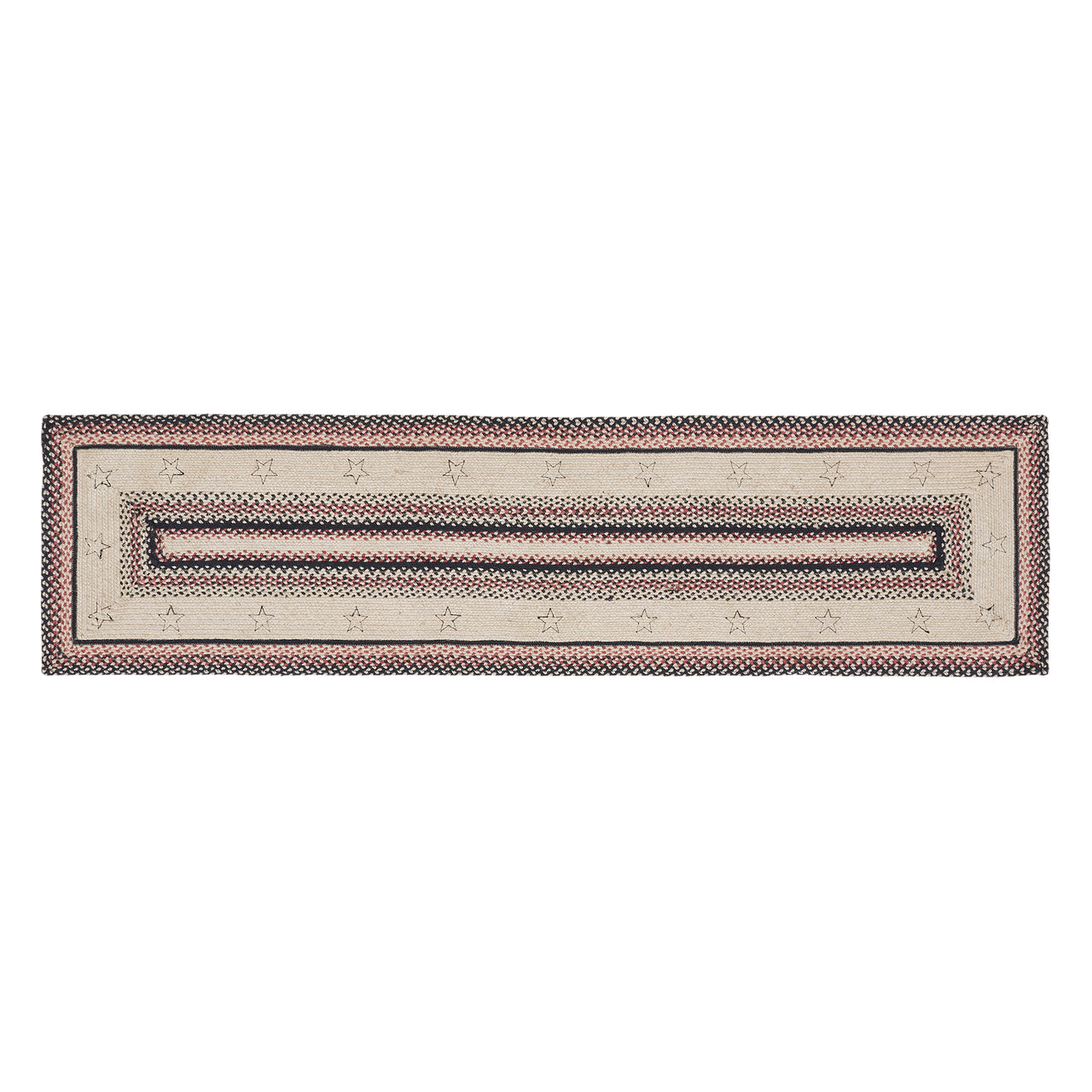 Colonial Star Jute Braided Rug/Runner Rect. with Rug Pad 2'x8' VHC Brands
