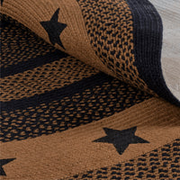 Thumbnail for Farmhouse Jute Braided Rug Oval Stencil Stars with Rug Pad 3'x5' VHC Brands