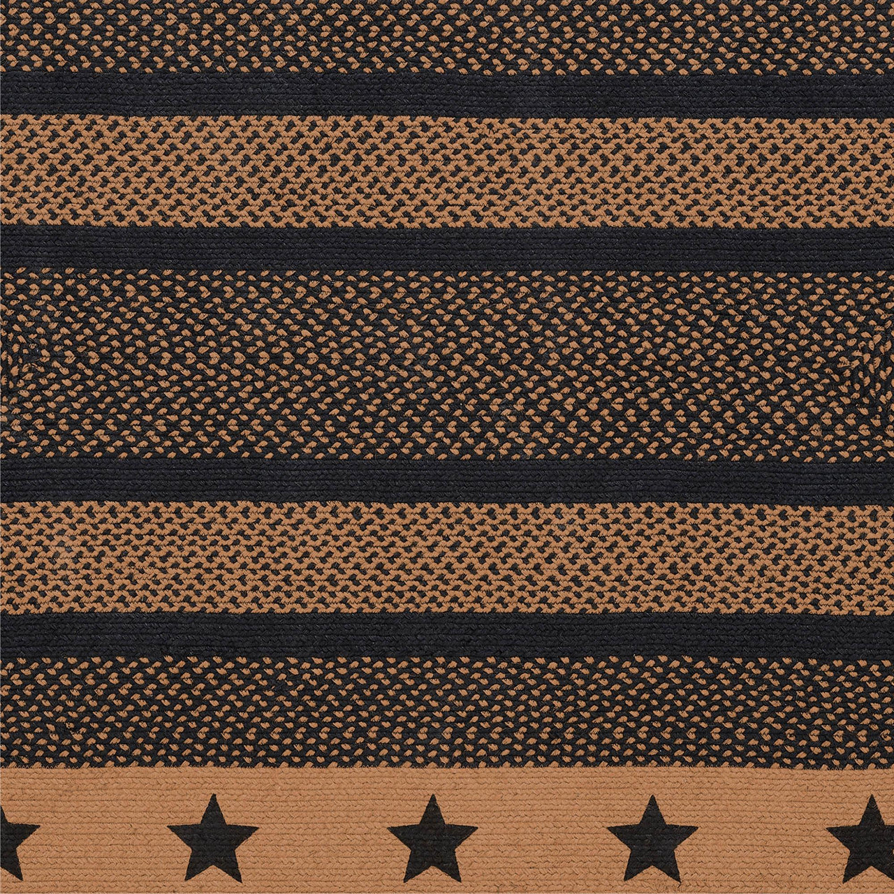 Farmhouse Jute Braided Rug Rect. Stencil Stars with Rug Pad 3'x5' VHC Brands - The Fox Decor