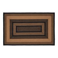 Thumbnail for Farmhouse Jute Braided Rug Rect. Stencil Stars with Rug Pad 3'x5' VHC Brands