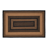 Thumbnail for Farmhouse Jute Braided Rug Rect. Stencil Stars with Rug Pad 3'x5' VHC Brands