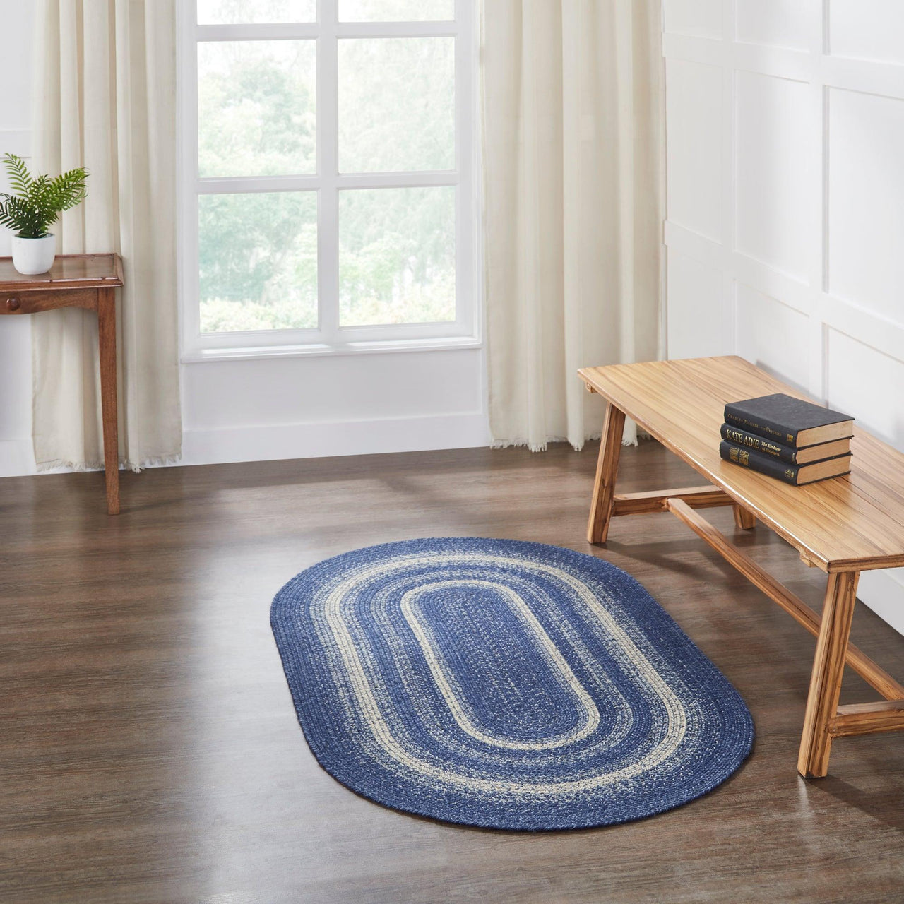 Great Falls Jute Braided Rug Oval with Rug Pad 3'x5' VHC Brands - The Fox Decor