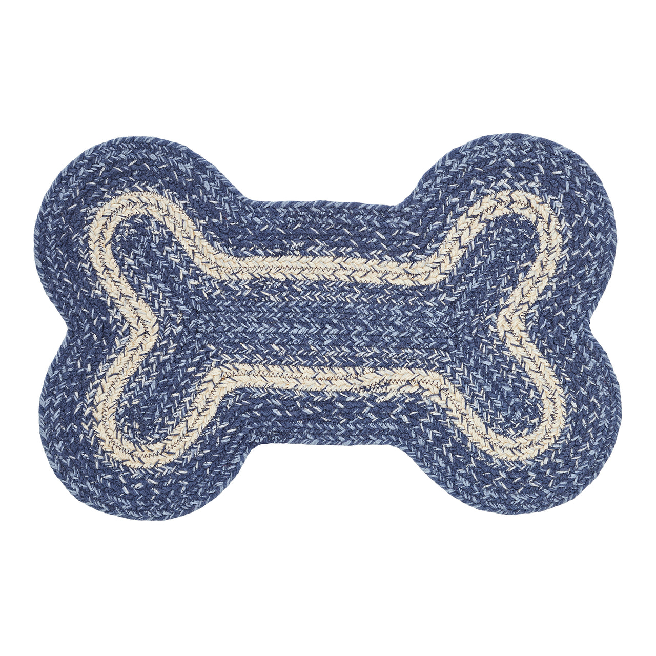 Great Falls Blue Indoor/Outdoor Medium Bone Braided Rug 15"x23" VHC Brands