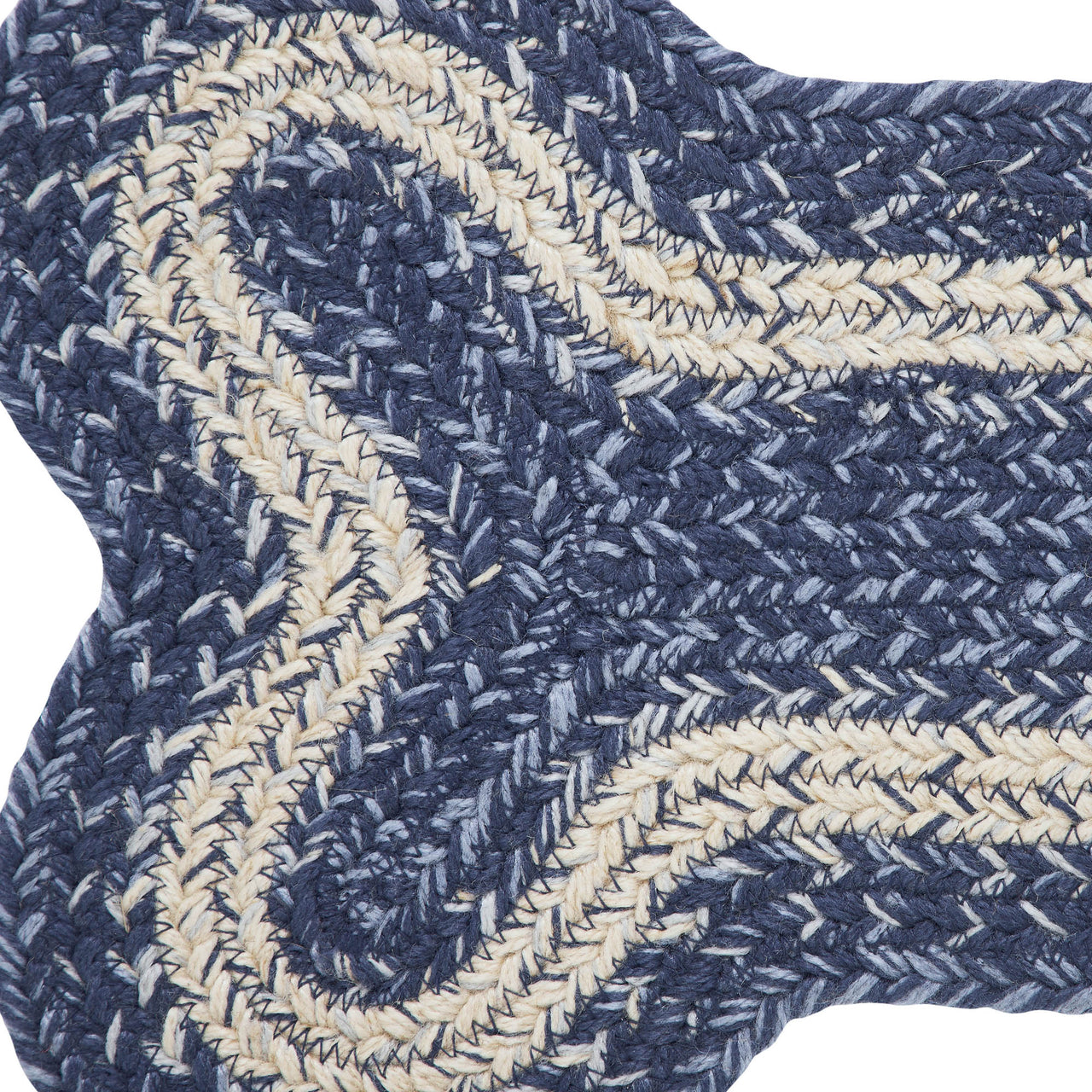 Great Falls Blue Indoor/Outdoor Medium Bone Braided Rug 15"x23" VHC Brands