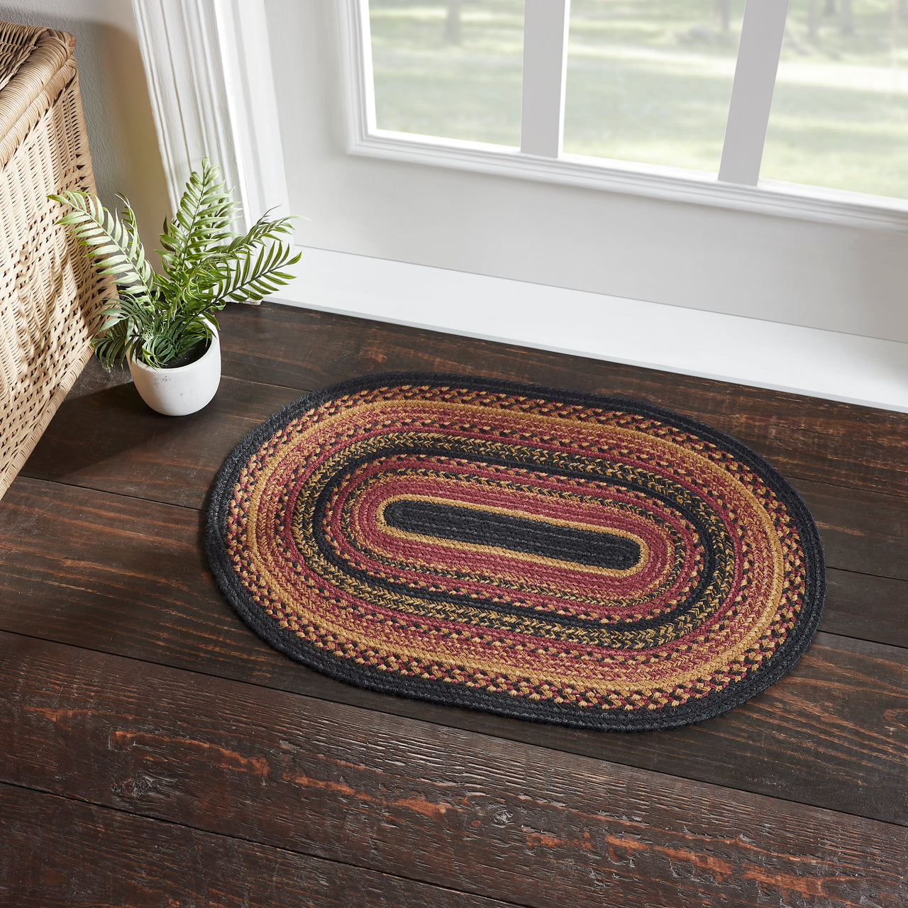 Heritage Farms Jute Braided Rug Oval with Rug Pad 20"x30" VHC Brands