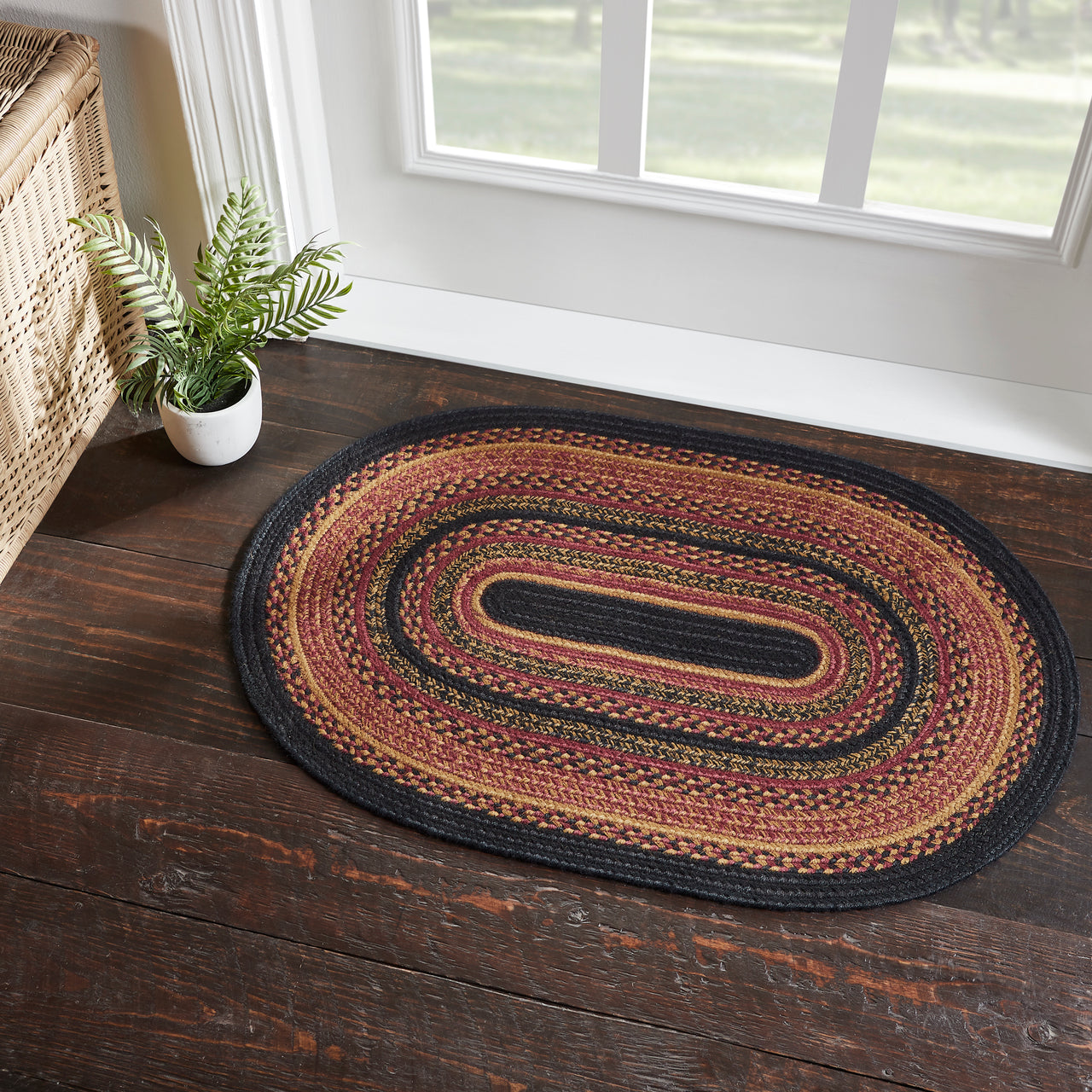 Heritage Farms Jute Braided Rug Oval with Rug Pad 24"x36" VHC Brands