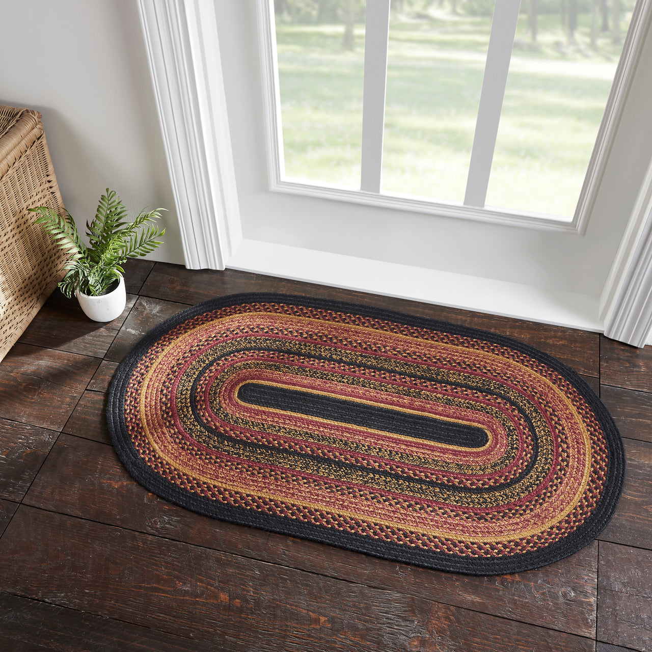 Heritage Farms Jute Braided Rug Oval with Rug Pad 27"x48" VHC Brands