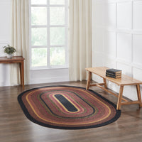 Thumbnail for Heritage Farms Jute Braided Rug Oval with Rug Pad 5'x8' VHC Brands