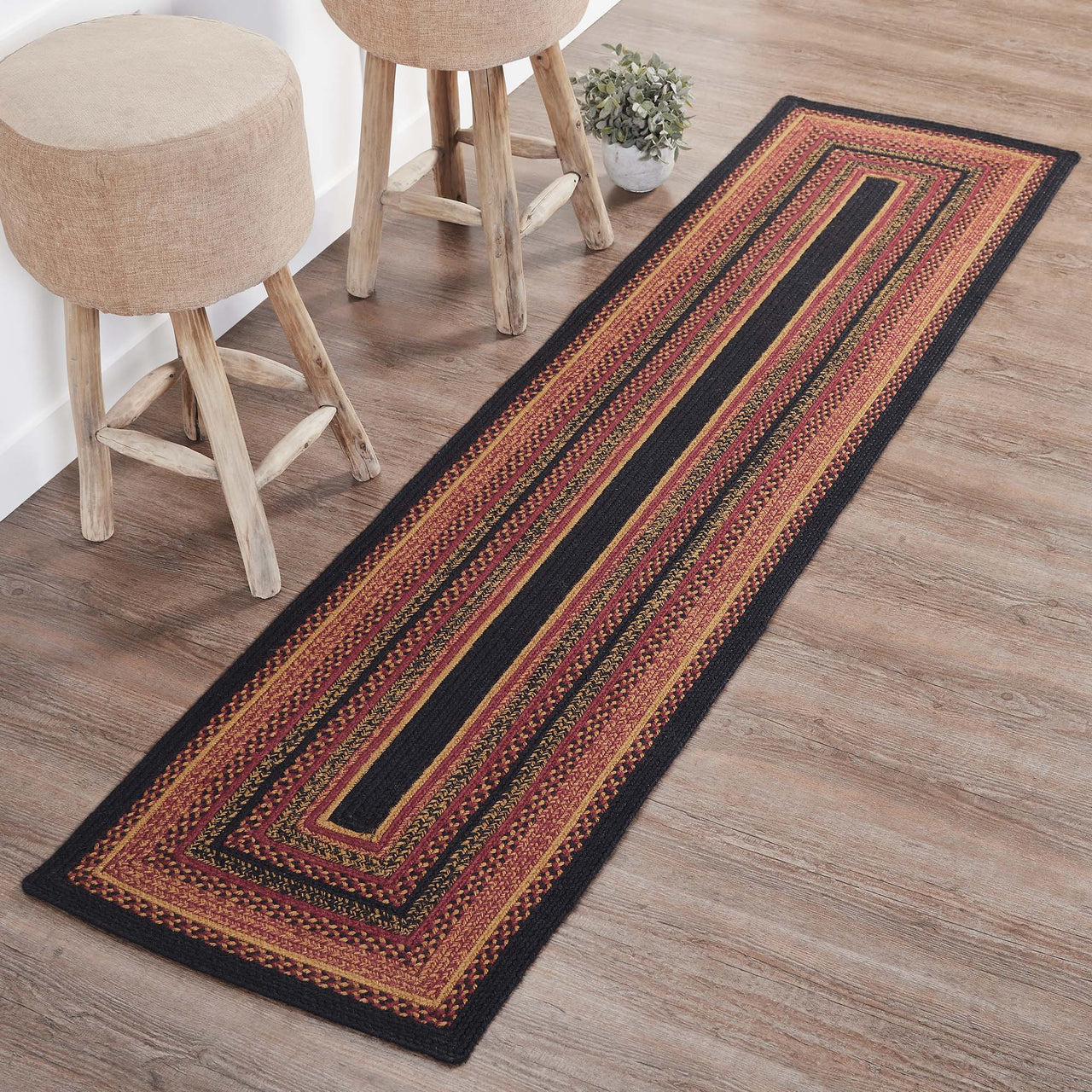 Heritage Farms Jute Braided Rug/Runner Rect. with Rug Pad 2'x8' VHC Brands