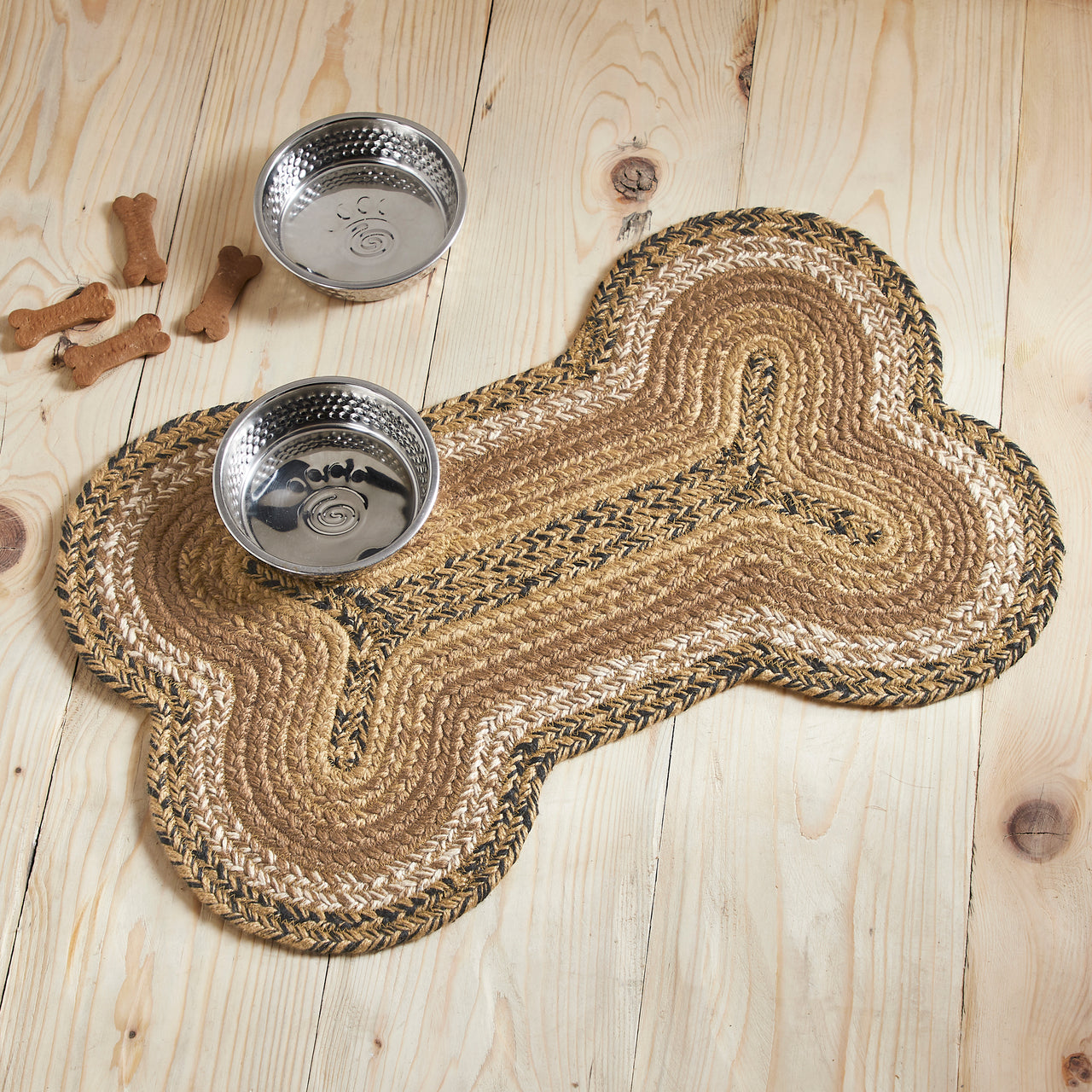 Kettle Grove Indoor/Outdoor Medium Bone Braided Rug 15"x23" VHC Brands