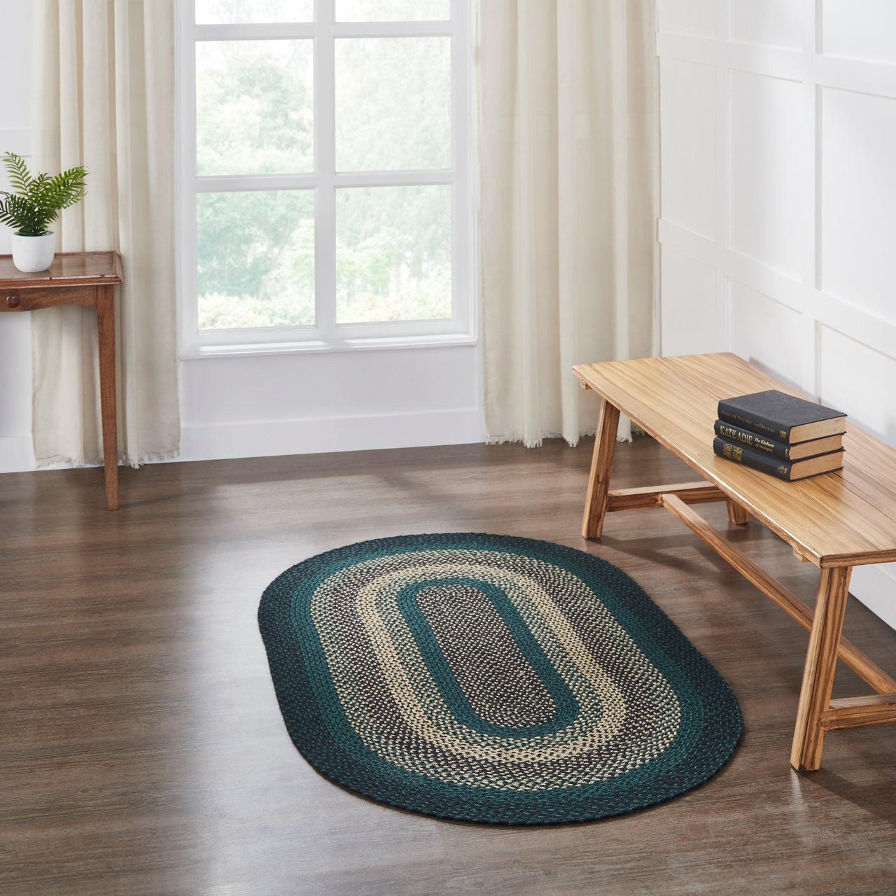 Pine Grove Jute Braided Rug Oval with Rug Pad 3'x5' VHC Brands - The Fox Decor