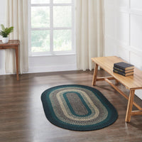 Thumbnail for Pine Grove Jute Braided Rug Oval with Rug Pad 3'x5' VHC Brands - The Fox Decor