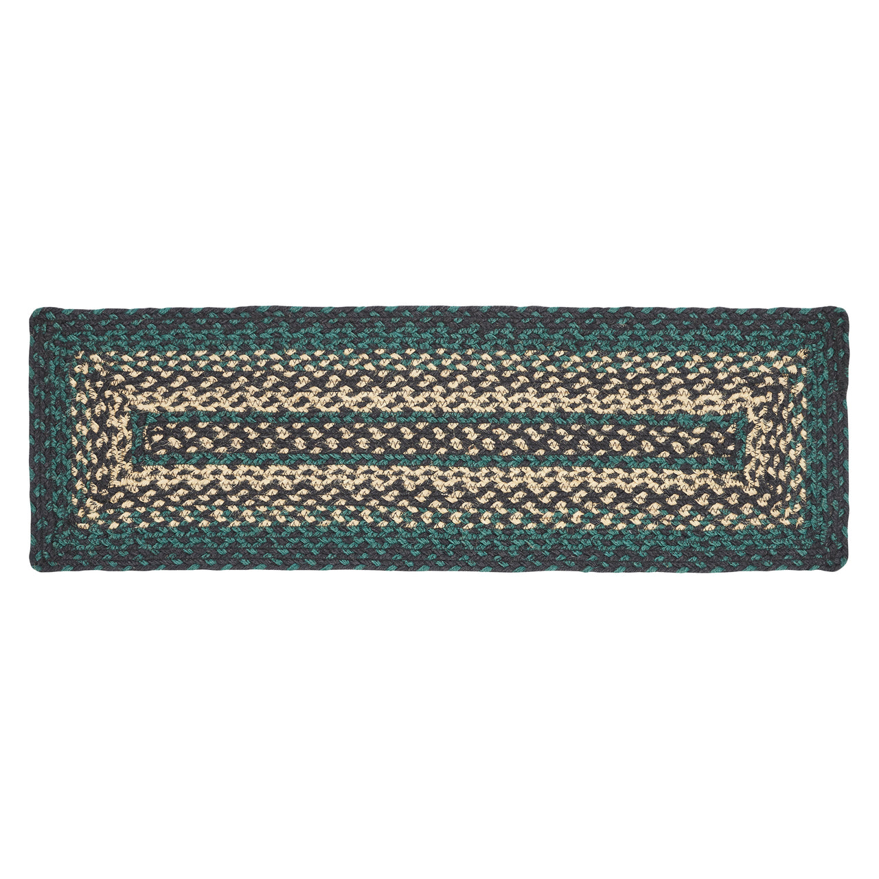 Pine Grove Jute Braided Stair Tread Rect Latex 8.5"x27" VHC Brands - The Fox Decor