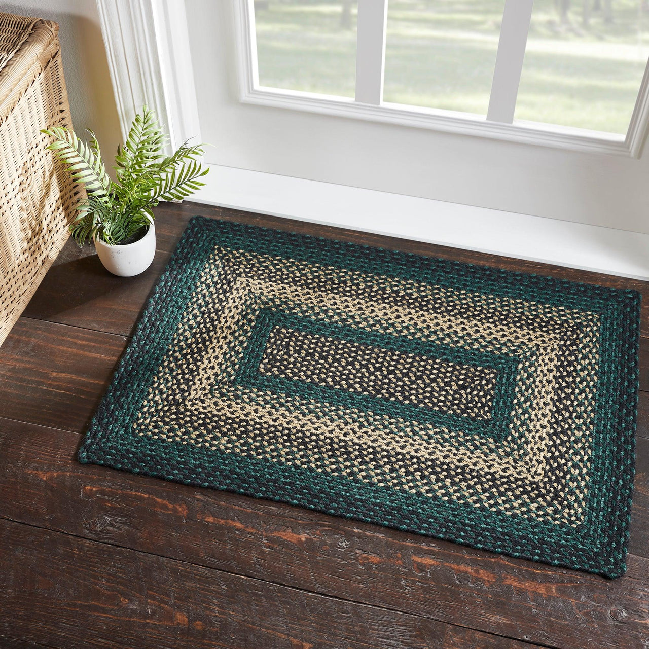 Pine Grove Jute Braided Rug Rect. with Rug Pad 2'x3' VHC Brands - The Fox Decor