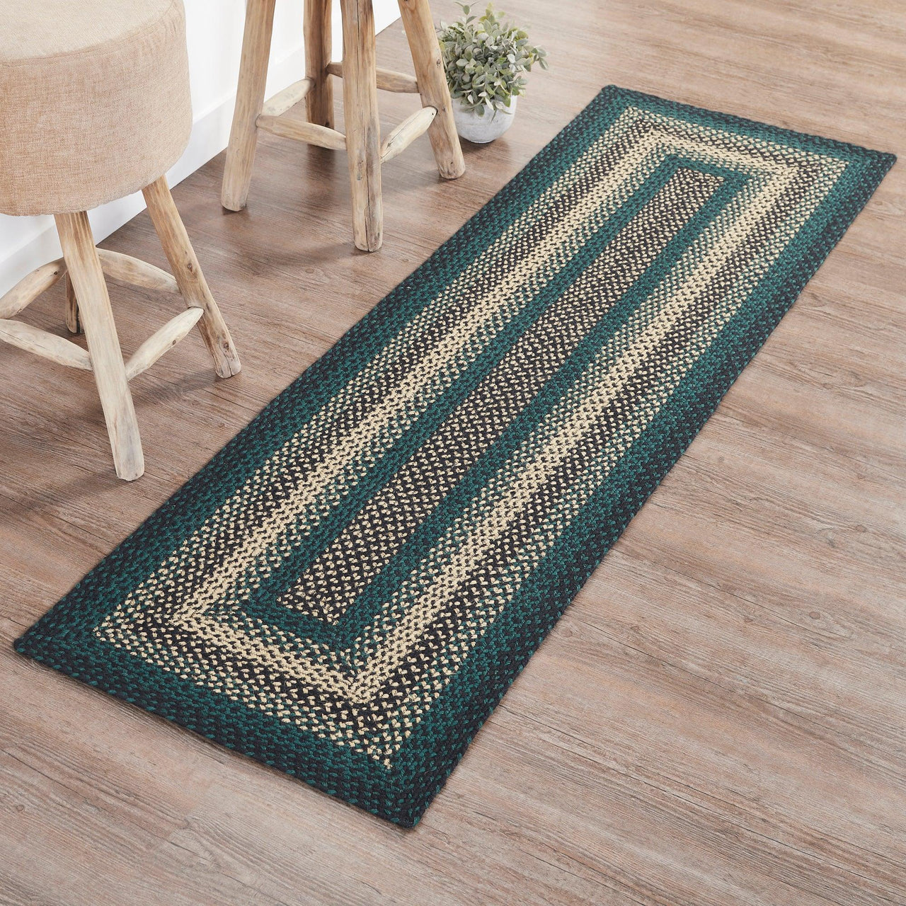 Pine Grove Jute Braided Rug/Runner Rect. with Rug Pad 2'x6.5' VHC Brands - The Fox Decor