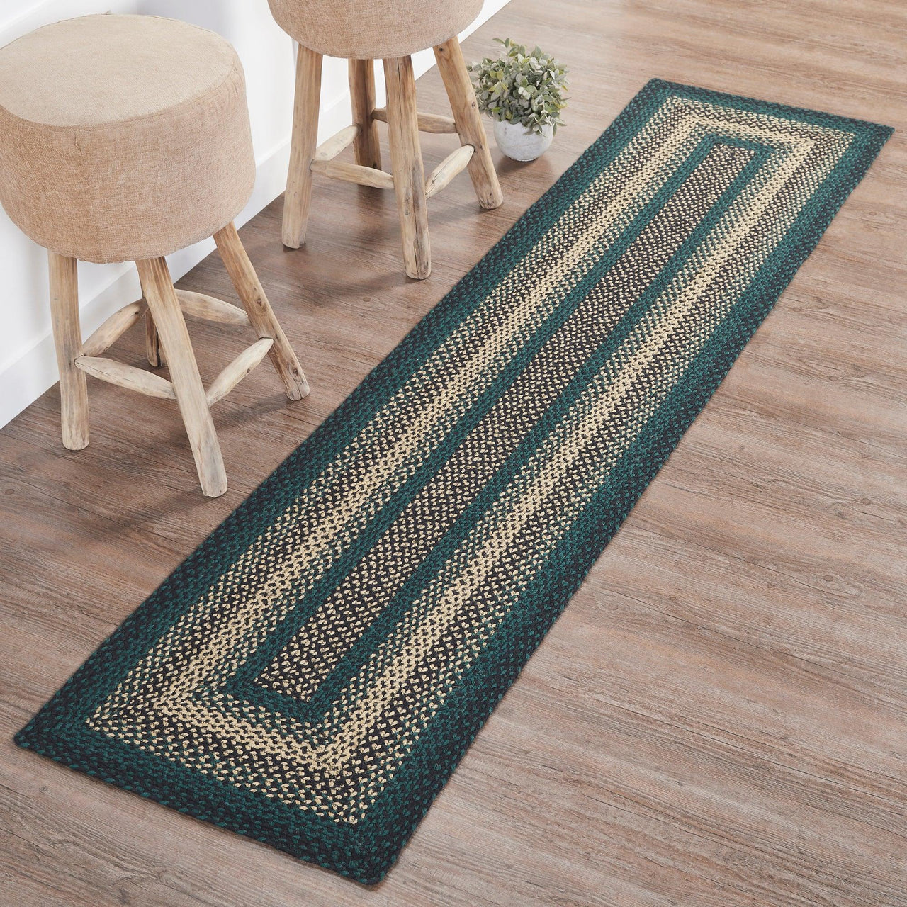 Pine Grove Jute Braided Rug/Runner Rect. with Rug Pad 2'x8' VHC Brands - The Fox Decor