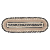 Thumbnail for Sawyer Mill Charcoal Creme Jute Braided Stair Tread Oval Latex 8.5