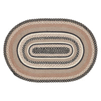 Thumbnail for Sawyer Mill Charcoal Creme Jute Braided Rug Oval w/ Pad 2'x3' VHC Brands