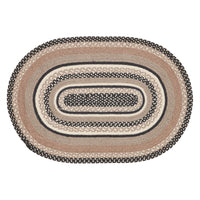 Thumbnail for Sawyer Mill Charcoal Creme Jute Braided Rug Oval w/ Pad 2'x3' VHC Brands