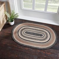 Thumbnail for Sawyer Mill Charcoal Creme Jute Braided Rug Oval w/ Pad 2'x3' VHC Brands - The Fox Decor