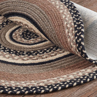 Thumbnail for Sawyer Mill Charcoal Creme Jute Braided Rug Oval w/ Pad 2'x3' VHC Brands