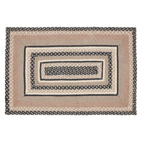 Thumbnail for Sawyer Mill Charcoal Creme Jute Braided Rug Rect w/ Pad 2'x3' VHC Brands