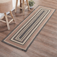 Thumbnail for Sawyer Mill Charcoal Creme Jute Braided Rug/Runner Rect w/ Pad 2'x6.5' VHC Brands