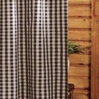 Black Nutmeg Heritage House Check Black Shower Curtain SC100011 - The Fox Decor