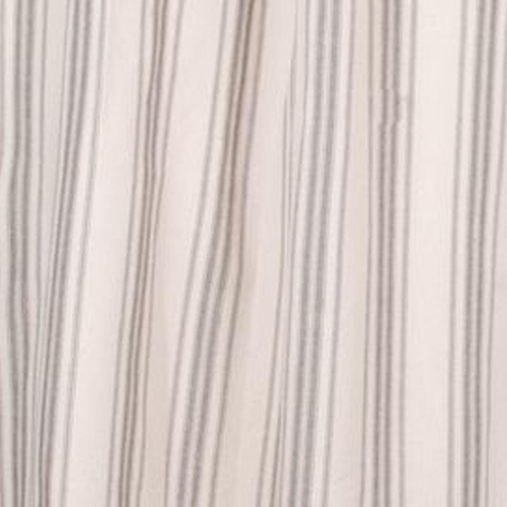 Grain Sack Stripe Pewter Cream Shower Curtain SC165065 - The Fox Decor