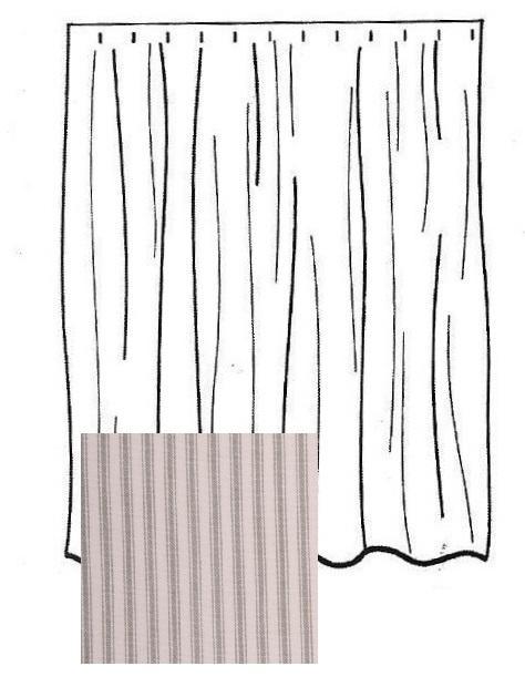 Grey Ticking Ruffle Shower Curtain-  Interiors by Elizabeth