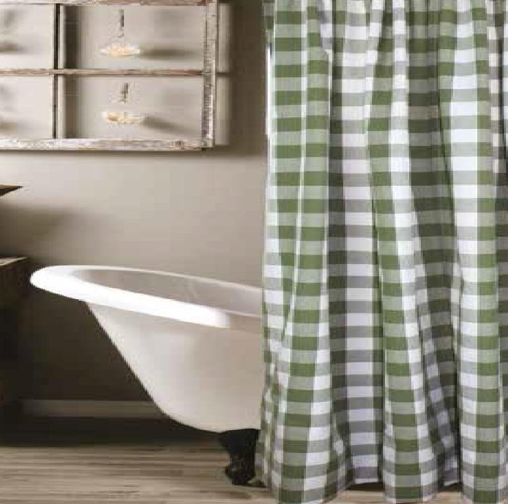 Buffalo Check Sage Shower Curtain SC510009 - The Fox Decor