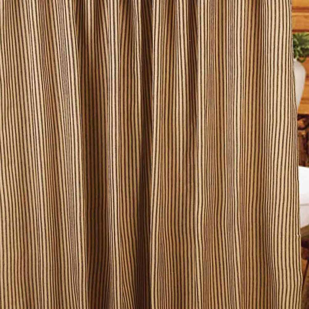 Black Nutmeg York Ticking Shower Curtain SC880011 - The Fox Decor
