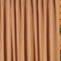 Thumbnail for Barn Red Nutmeg York Ticking Shower Curtain - Interiors by Elizabeth