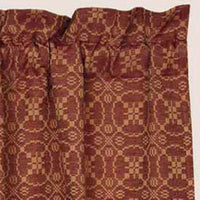 Thumbnail for Barn Red Tan Marshfield Jacquard Swag Lined SW106017 - The Fox Decor