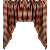 Barn Red Nutmeg Heritage House Lace Swag Lined SW159017 - The Fox Decor
