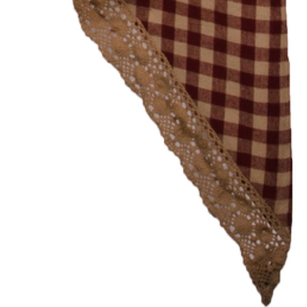 Barn Red Nutmeg Heritage House Lace Swag Lined SW159017 - The Fox Decor