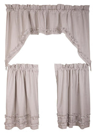 Grey Ticking Ruffle Swag SW179087 - The Fox Decor