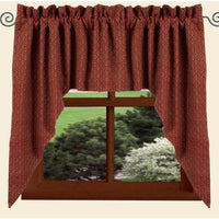 Thumbnail for Barn Red Oat Philmont Jacquard Swag Lined SW850017 - The Fox Decor