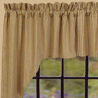Black Nutmeg York Ticking Swag Lined SW880011 - The Fox Decor