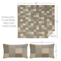 Thumbnail for Sawyer Mill Charcoal California King Quilt Set; 1-Quilt 130Wx115L w/2 Shams 21x37 VHC Brands