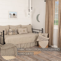 Thumbnail for Sawyer Mill Charcoal Ticking Stripe 5pc Daybed Quilt Set (1 Quilt, 1 Bed Skirt, 3 Standard Shams) VHC Brands