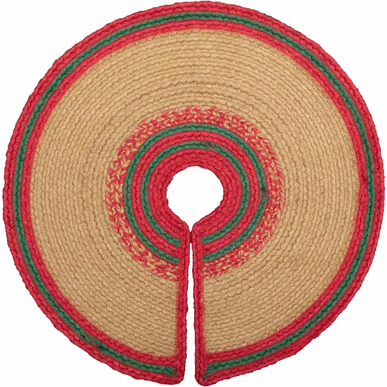 Poinsettia Jute Christmas Tree Skirt 50 VHC Brands - The Fox Decor