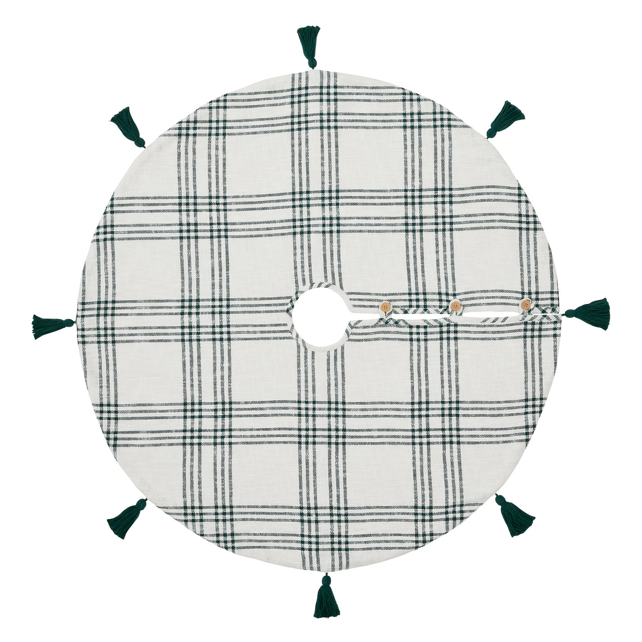 Pine Grove Plaid Christmas Tree Skirt 48" VHC Brands - The Fox Decor