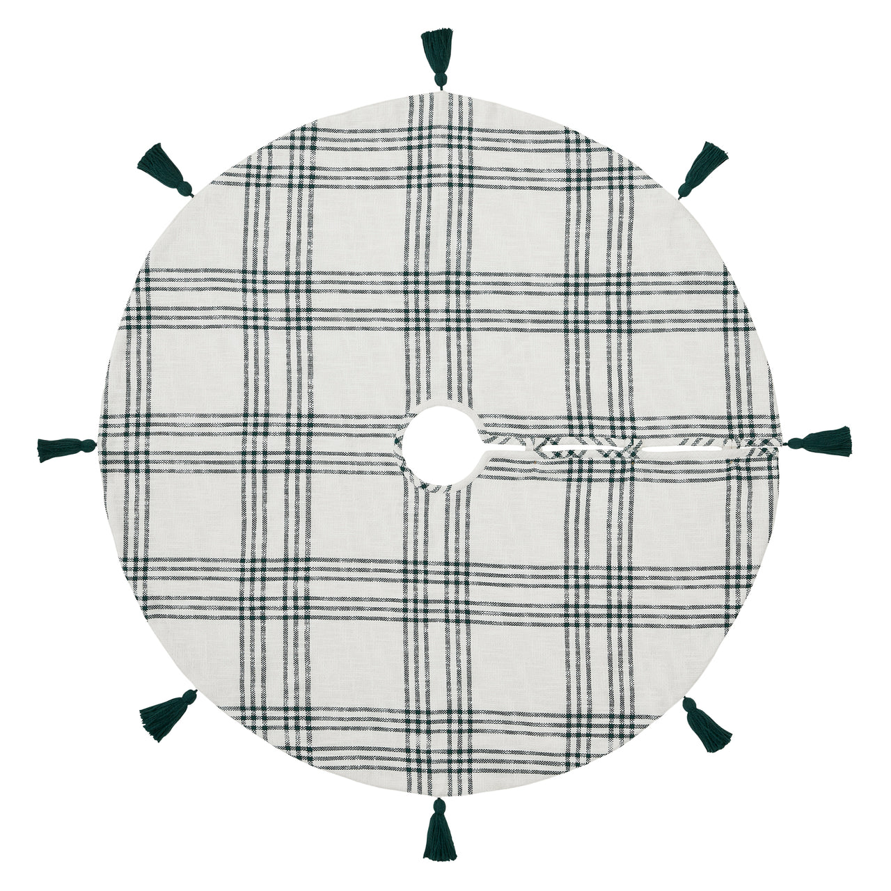 Pine Grove Plaid Christmas Tree Skirt 48" VHC Brands - The Fox Decor