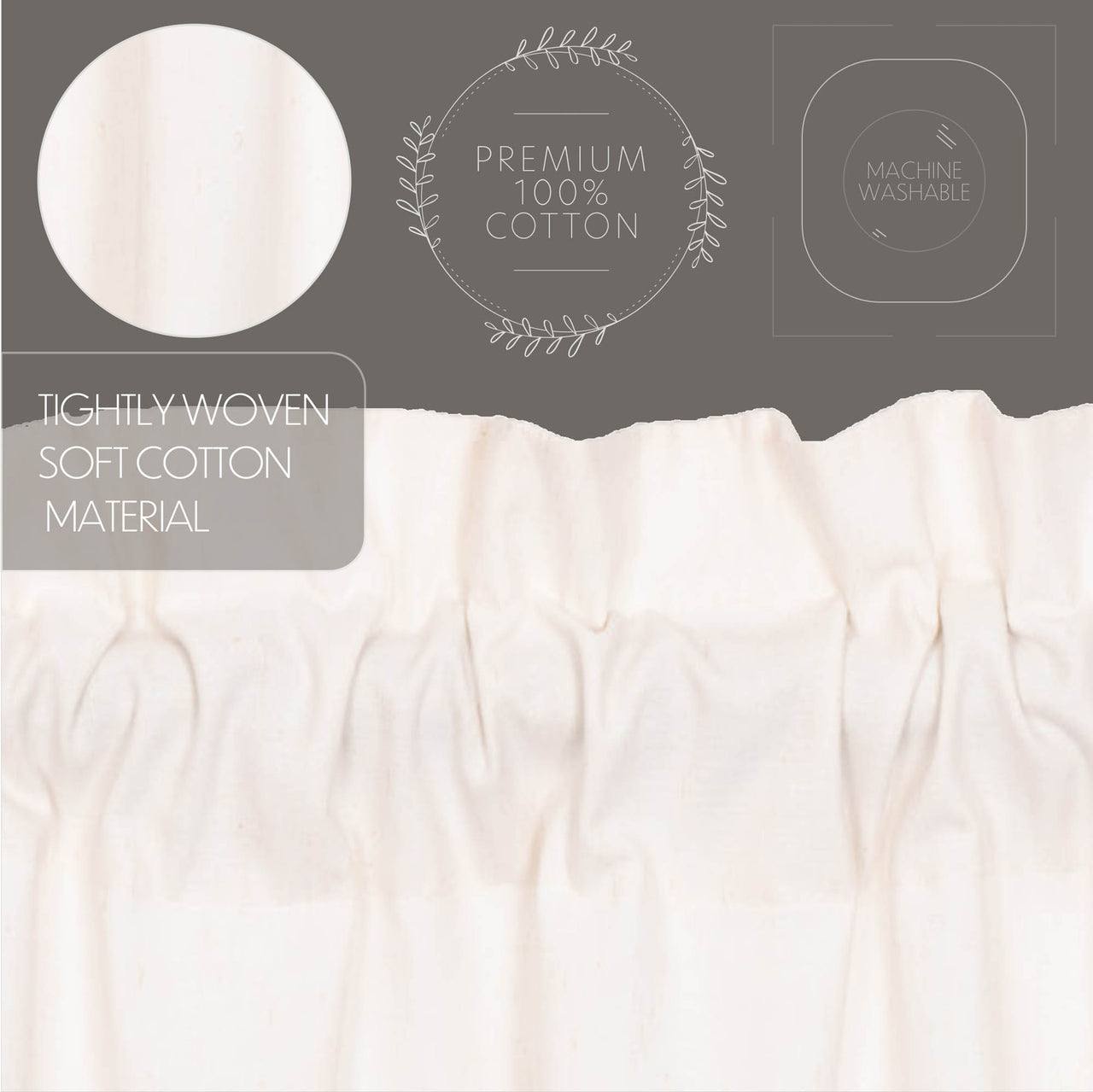 Simple Life Flax Antique White Panel Curtain 96"x40" VHC Brands - The Fox Decor